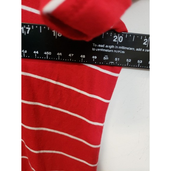 Old Navy Womens TOP Size L Red/White Striped Short Sleeve rayon blend - Picture 5 of 6